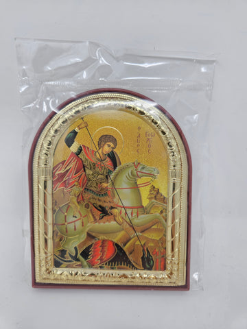 St. Michael slays the Dragon - Made in Russia - 4.1" x 3.55"