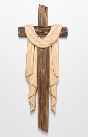 15" Passion Cross from Oberammergau - Two-Tone Stain or Natural Finish