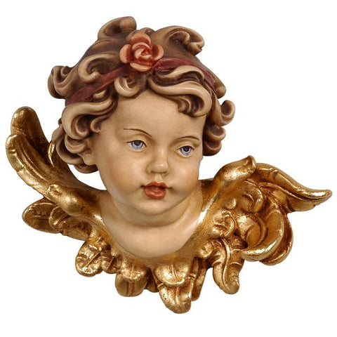 Leonardo Angel Head with Rose Facing Left