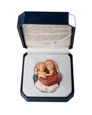 Mary with Child Standing Relief - Miniature Woodcarving by LEPI