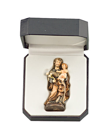 St. Joseph with Infant Lord - Miniature Woodcarving by LEPI