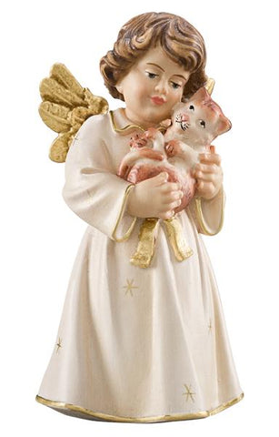 Bell Angel - Standing with Cat - Original Glockenengel by PEMA