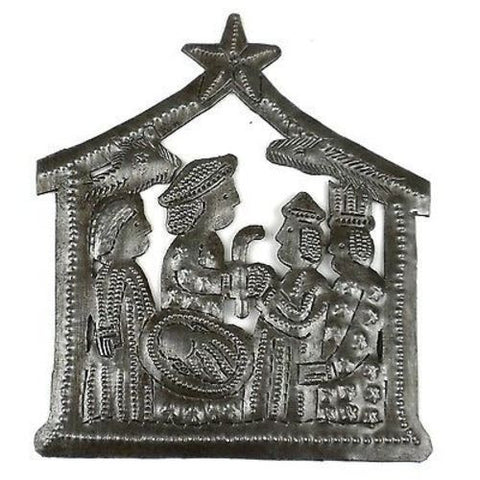 Small Recycled Steel Drum Nativity Scene - Croix des Bouquets (H)