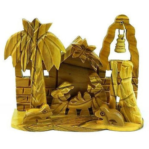 Olive Wood Medium Bell Nativity - Bethlehem