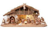 20 Piece Zirbel Nativity Set Alpine stable with lighting