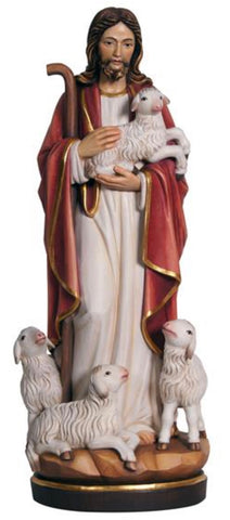 Jesus the Good Shepherd Woodcarving