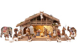 30 Piece Kostner Nativity Set - Alpine stable with lighting