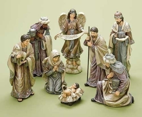 8 Piece 8" Porcelain Nativity Set