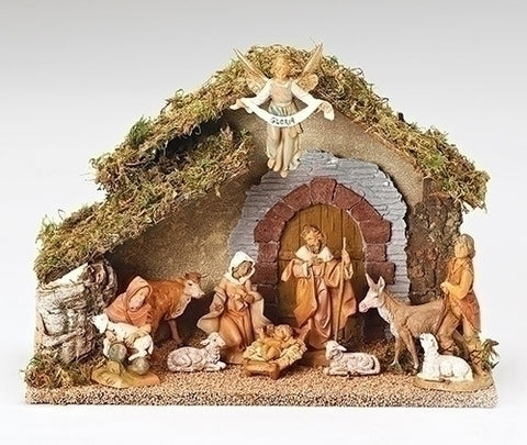 5" Nativity Set, 10 Pieces with Stable - by Fontanini