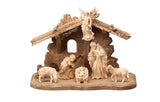 8 Piece Zirbel Nativity Set with Stable Tyrol for Holy Family