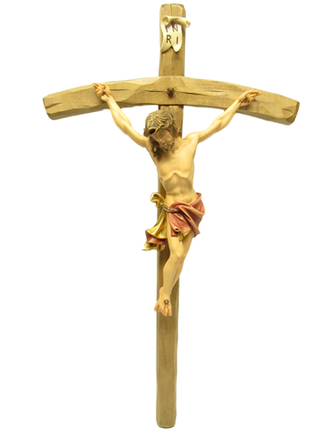 Alpen Crucifix from Oberammergau on bowed cross