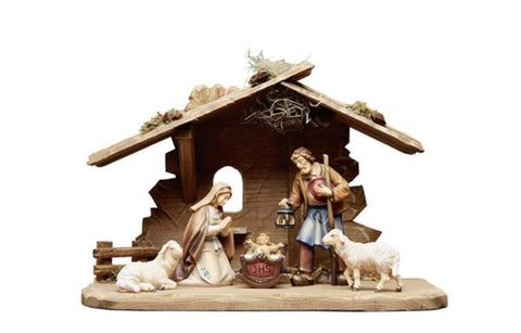 Heimatland 7 Piece Nativity Set - stable Tyrol for Holy Family