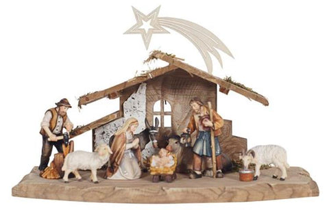 Heimatland 9 Piece Nativity Set - Stable Tyrol with Comet