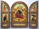 Christmas Triptych Icon - The Nativity with Gold Leaf