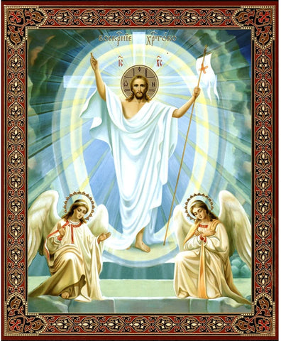 Resurrection Icon - Christ Stands Victorious! All the Angels Worship Him!