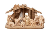 12 Piece Zirbel Nativity Set with Tyrol Stable