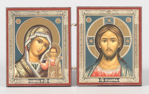 Christ the Teacher and Virgin of Kazan Diptych Icon