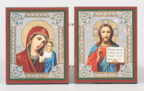 Christ Pantocrator and Virgin of Kazan Diptych Icon