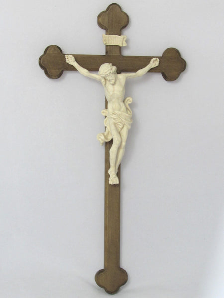 Leonardo Corpus on Baroque Cross - All Wood Carved – Authentic