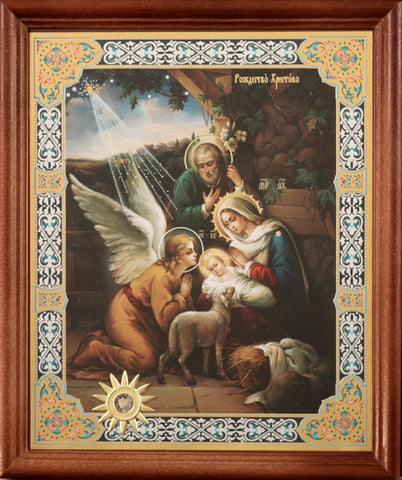 Holy Family with Angel Christmas Icon