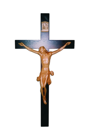 42" Chapel Crucifix - Hand Carved Corpus - Oak Cross