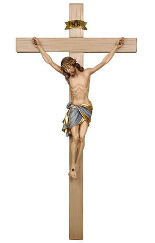 PEMA Siena Hand Painted Crucifix with Gold Accents