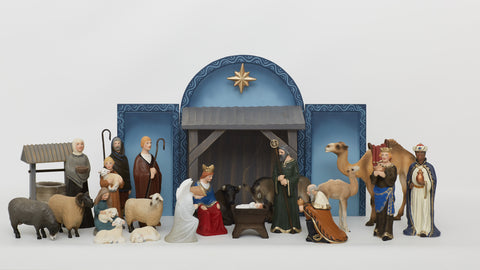 Henning Norwegian Nativity - Full Set with Stable - 26 Pieces