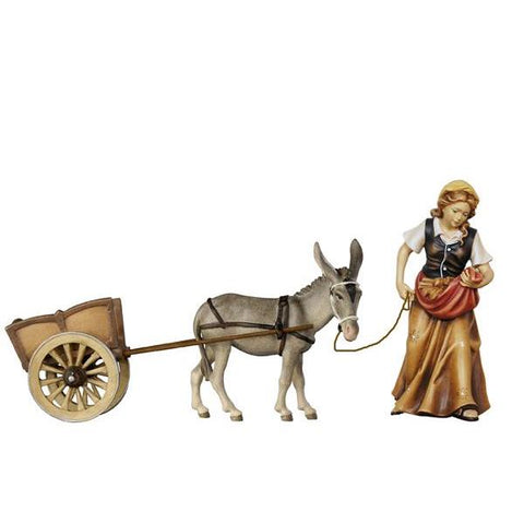 Kostner Female wood carrier with donkey with cart