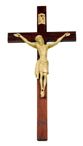 Slovakian Handcrafted Crucifix – Linden Wood Corpus on Oak Cross