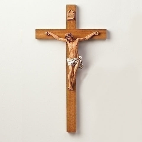 22.5 Inch Crucifix, Resin Corpus on Wood Cross - by Fontanini