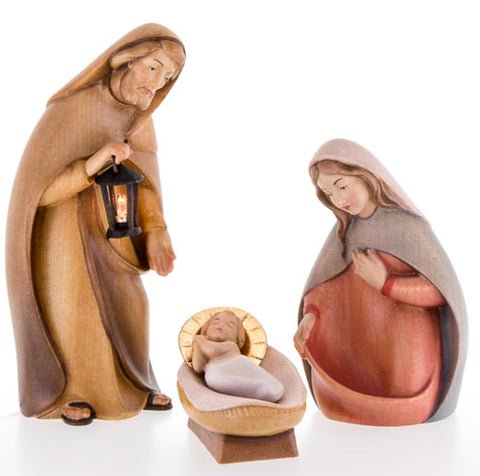 Gloria Collection Holy Family with Light Bulb - by LEPI Woodcarvings