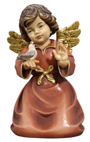 Bell Angel - Kneeling with Bird - Original Glockenengel by PEMA