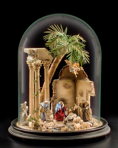 Nazarene Crib under Glass Dome (without figures)