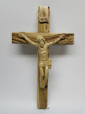 12"-20" Hand Carved Olive Wood Crucifix - Rugged Cross - Made in Jerusalem
