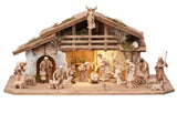 20 Piece Kostner Nativity Set - Alpine Stable with Lighting