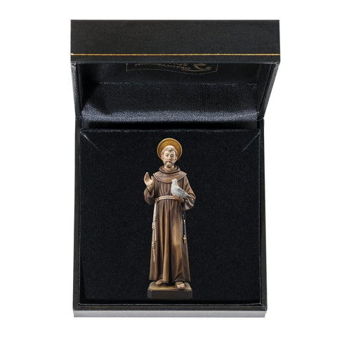 St. Francis with Case - Miniature Woodcarving