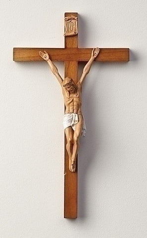 12" Crucifix by Fontanini - New Style Corpus on Wood Cross