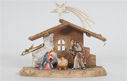 Rainell 4 Piece Nativity Set - Stable with Comet