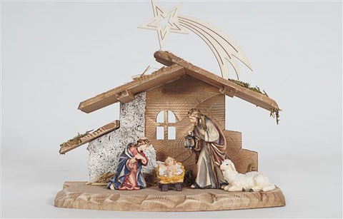 Rainell 5 Piece Nativity Set - Stable with Comet