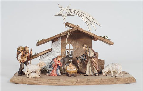 Rainell 9 Piece Nativity Set - Stable with Comet