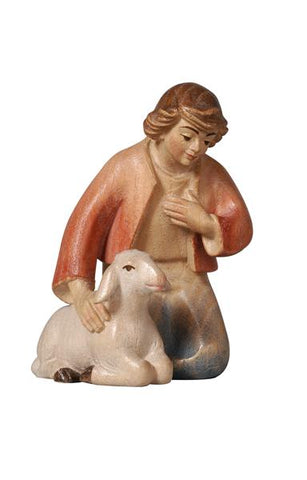 PEMA Shepherd Kneeling with Sheep - Watercolor