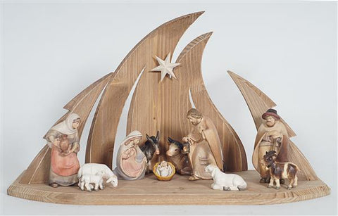 PEMA Nativity Set 12 pieces - Stable Ambient Design - Watercolor
