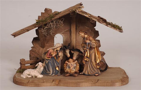 8 Piece Kostner Nativity Set with Tyrol Stable for Holy Family