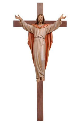 Risen Christ on the Cross - Woodcarving