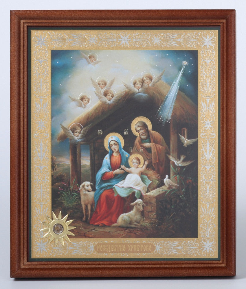 Holy Family in Stable - Nativity Icon – Authentic Christian Gifts