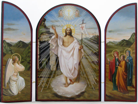 Resurrection Triptych, Risen Jesus, and Angel, and the Three Women at the Tomb