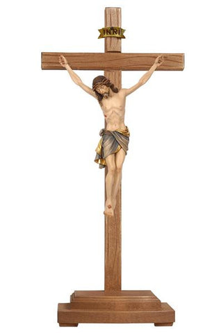 13" - 33" Hand Carved Standing Crucifix -  Home or Church Altar Crucifix